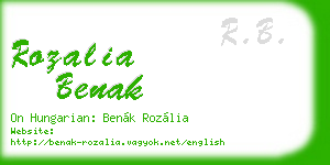 rozalia benak business card