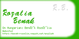 rozalia benak business card